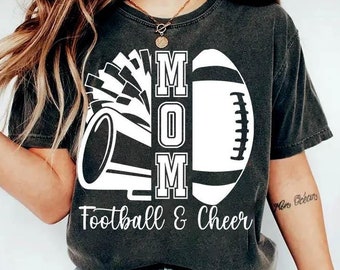 Cheer And Football Mom Comfort Colors Shirt, Football Mom Shirt, Cheer Football Mom Shirt, Game Day Football Hoodie, Mom Of Both Shirt