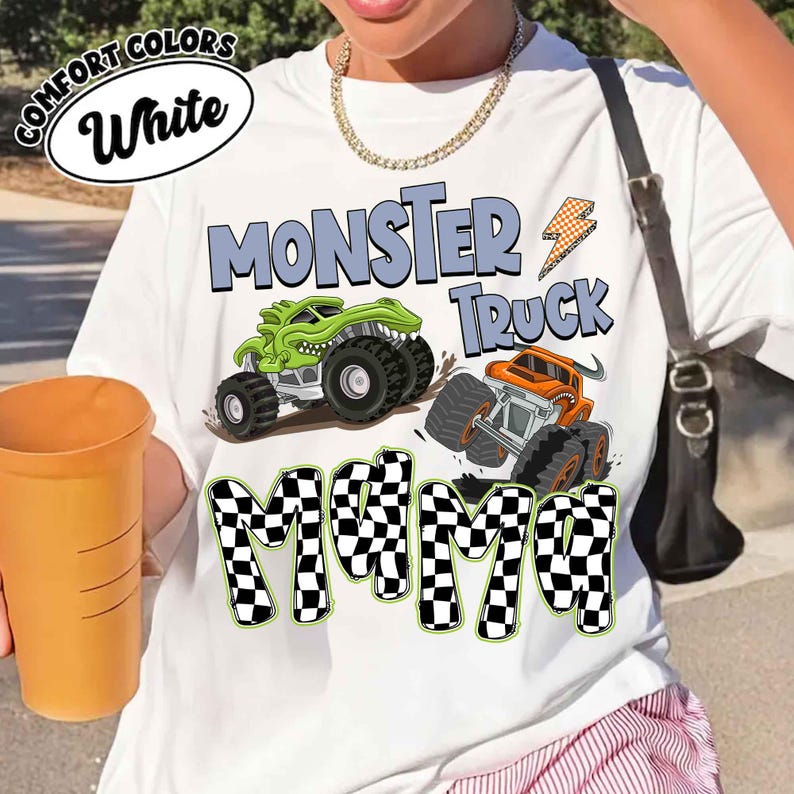 gift for mom, comfort colors tee, funny mom shirt, monster truck tee, monster truck mom, vintage truck shirt, funny mom tee, mom of boys gift, mom graphic tee, oversized mom shirt, mother trucker shirt, racing mom shirt, trucker mom shirt