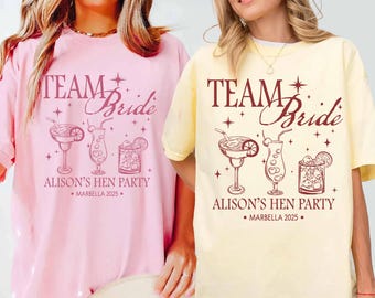Personalised Hen Party T shirts Team Bride Bridal Party Shirts Personalised Matching Tribe Bachelorette Hen Party Tops Bride To Be Custom