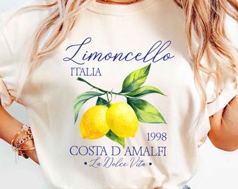 Comfort Colors® Retro Limoncello La Dolce Vita Tee, Lemon Shirt, Italy T-shirt, Coastal Granddaughter Aesthetic Amalfi Coast, Summer Shirt