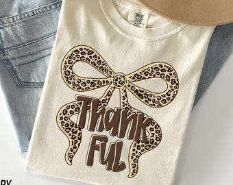 Coquette Thankful Bow Sweatshirt, Cute Turkey Thanksgiving Shirt, Women’s Fall Thankful Sweater, Autumn Holiday Gift