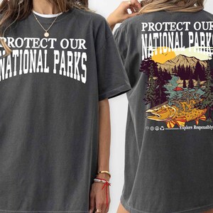 Protect National Parks Shirt Comfort Colors® Granola Girl Shirt Respect the Local Wildlife T Hiking Tshirt Camping Clothes Wanderlust Shirt image 3