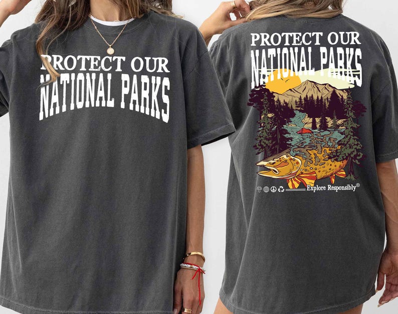 Protect National Parks Shirt Comfort Colors® Granola Girl Shirt Respect the Local Wildlife T Hiking Tshirt Camping Clothes Wanderlust Shirt image 3