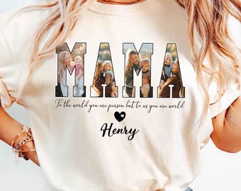 Custom MAMA Photo Shirt, Customized Mother's Day Gift, Gift For Mama, Personalized Gift for MOM, Printable Mother Day Photo, Grandma Gift