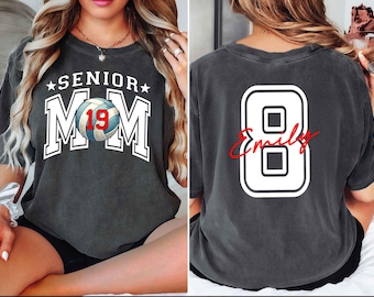 Custom Senior Volleyball Mom Shirt With Name& Number, Senior Volleyball Mom Shirt,2026 Senior Mom Shirt,Game Day Shirt,Volleyball Mom Gift