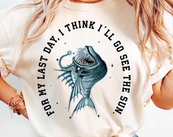 Angler Fish Tshirt/Sweatshirt/Hoodie, Anglerfish shirt, Marine Life , Inspirational Shirt, Fish Shirt, She Rises crewneck, deep sea fish