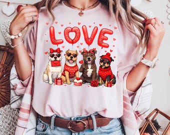 Valentine Dog Shirt, Pitbull Mom Shirt, Pitbull Valentine Sweatshirt, XOXO Dog Lover Tee, Animal Lover Valentine Gift
