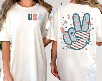 Retro 4th of July Shirt, Groovy 4th of July Shirt, USA Shirt, Comfort Colors®, Patriotic Shirt, Stars and Stripes, Retro America Shirt
