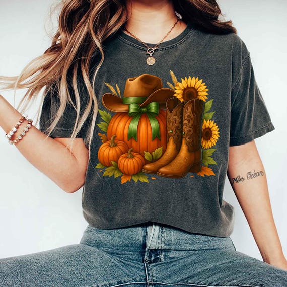 Howdy Pumpkin Shirt, Western Fall Shirt, Fall Coquette Bow T Shirt, Fall Vibes, Fall Sweatshirt, Thanksgiving Gift, Cowgirl Shirt