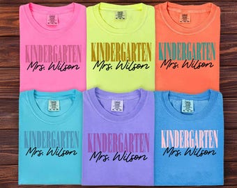 Comfort Colors Teacher Shirt, Kindergarten Teacher Shirt, Kindergarten Shirt, Back to School Shirt, Custom Teacher Appreciation Tee