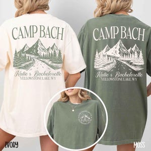 Vintage Camp Bachelorette Shirt, Custom Camping Bachelorette Shirts, Outdoor Mountain Bride Tee, Retro Lake Themed Bridal Party, Hiking Bach