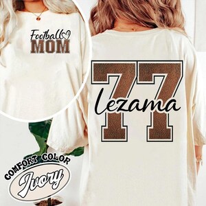 Football Mom Shirt With Kids Name & Jersey Number, Cute Football Season Mama Shirt, Gift For Football Lover Mom Shirt, Comfort Colors® Shirt