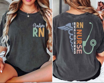Custom Name Registered Nurse Shirt, Personalized RN Tee, Nurse Graduation Gift, Nursing Student Apparel, Healthcare Worker Customized Gift