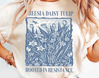 FDT Subtle Anti-Trump Shirt, Feminist Resistance Shirt, Women's Reproductive Rights Protest Tshirt, Political Floral Liberal Democrat Gift