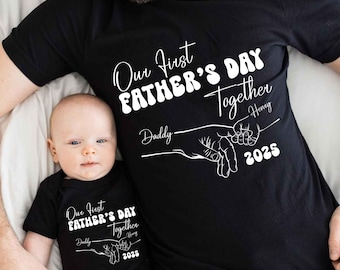 Personalized Father's Day Shirt, Our First Father's Day, Custom Father's Day Matching Shirt, Father's Day Gift, 1st Fathers Day