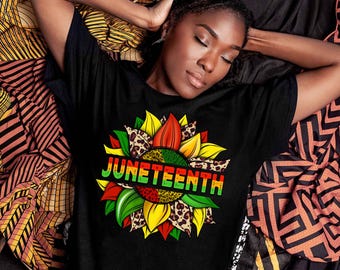 Juneteenth Sunflower Shirt, Juneteenth 1865 T-Shirt, 1865 Tee, Melanin, African American, Black Women, Black Queen Shirt