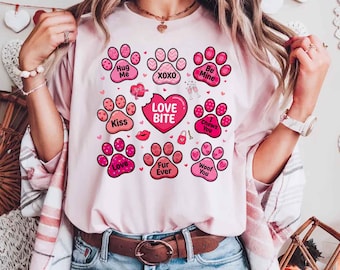 Comfort Colors® Valentine Dog Lover Shirt, Coquette Dog Owner Tee, Valentine’s Day Dog Mom Gift, Cute Puppy Love Shirt