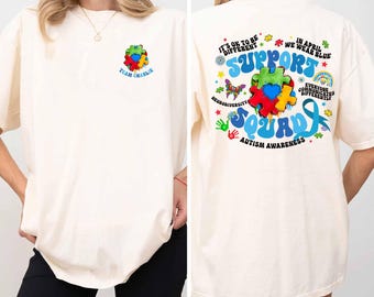 Personalized Autism Shirt, Autism Awareness Shirt, Family Autism Support Squad, Autism Mom Shirt, Neurodiversity Shirt, Inclusion Tshirt