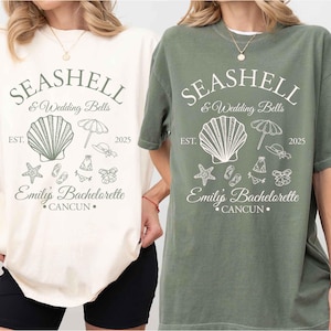 Seashells and Wedding Bells Shirts Bachelorette Shirts Beach Bachelorette Shirts Coastal Bachelorette Bach Club Tee Comfort Colors Shirts