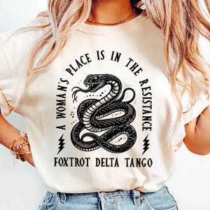 A Woman&#39;s Place is in the Resistance t shirt, resist fascism t shirt, resist and persist t shirt, vive la resistance t shirt