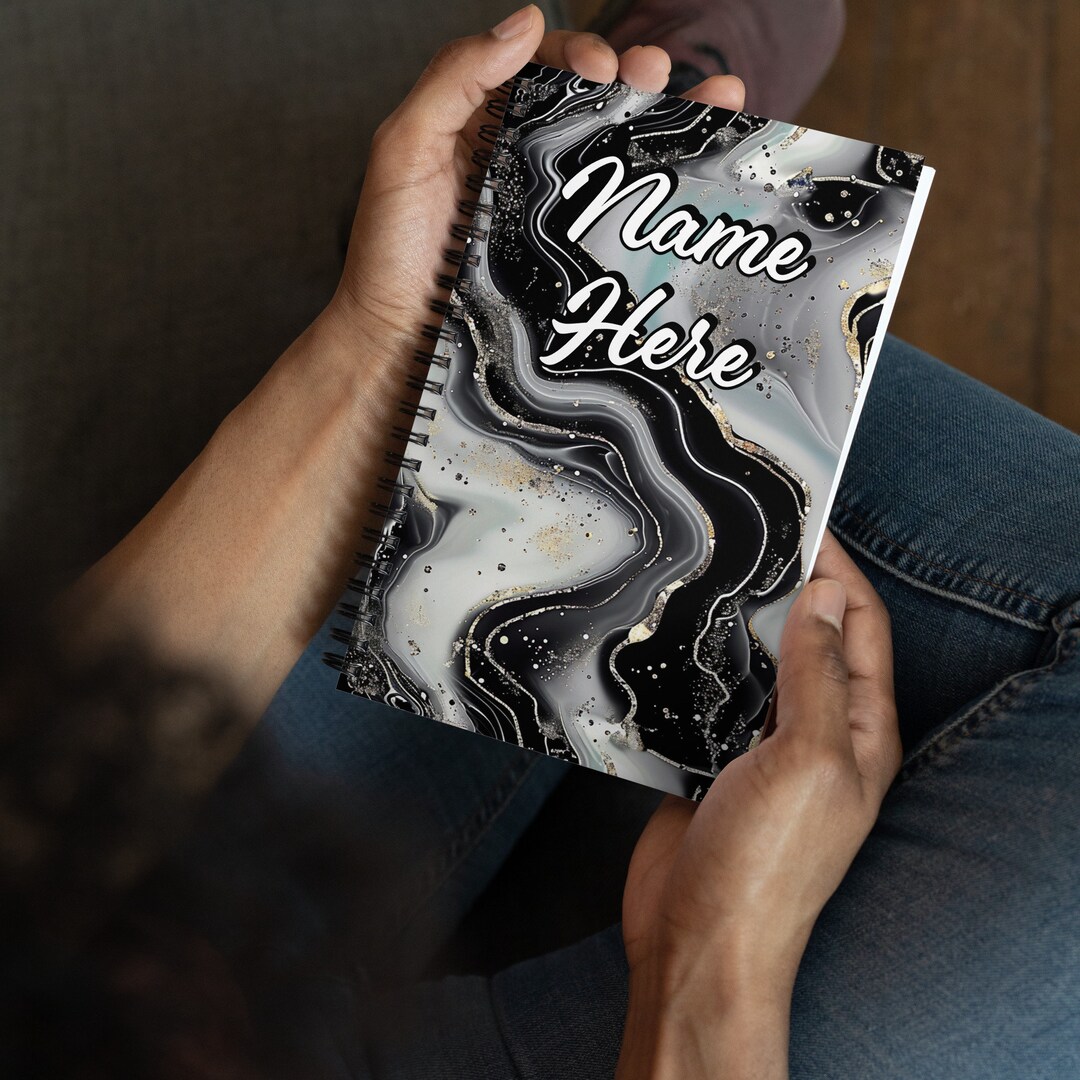 Custom Name Alcohol Ink Notebook, Personalized Ink Art Notebook ...