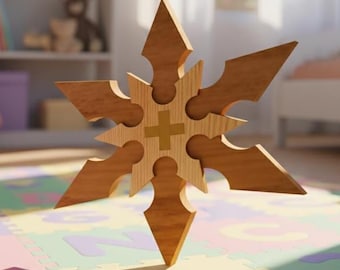 Wood Fidget Spinner Shuriken Style | Laser Cut File | Svg, Ai, Eps, Dxf, Cdr | Kid's Toy | Digital Download