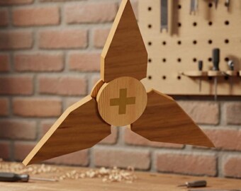 Wood Fidget Spinner Shuriken Style | Laser Cut File | Ai, Eps, Dxf, Svg, Cdr | Kid's Toy | SVG | Digital Download