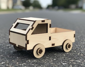 Wooden Toy Car SVG | Laser Cut File | DIY Miniature Car | Kids Wooden Toy | Mini Truck | 3mm Wood Pattern | Dxf Eps Ai Cdr  Digital Download
