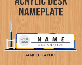 Placa de acrílico para escritorio / Letrero de mesa / Decoración de oficina / SVG, DXF, EPS, AI, CDR / Descarga digital