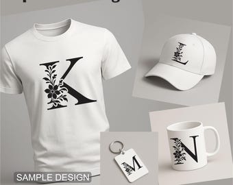 Floral Alphabet Monogram Bundle A-Z: Laser Cut Files (Digital Download)