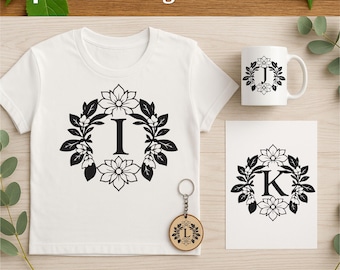 Alphabet Monogram Bundle A-Z | Svg, Dxf, Png, Eps | Floral Monogram | Alphabet Bundle | Digital Download