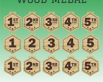 Laser Cut Wood Medal Design: Customizable Award Pattern (Vector File)