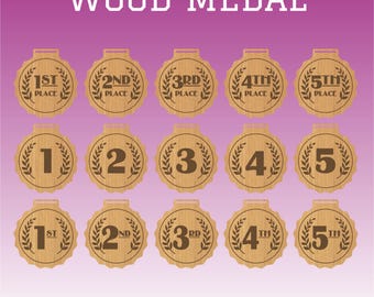 Laser Cut Wood Medal Design: Customizable Award Pattern (Vector File)