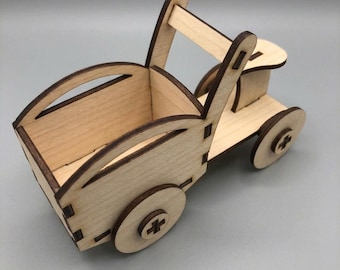 Wooden toy push cart design (3mm thick)- laser cut file - Ai, Dxf, Eps, Svg, Cdr - Digital Download