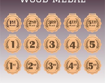 Laser Cut Wood Medal Design: Customizable Award Pattern (Vector File)