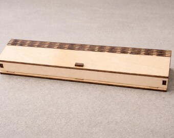Estuche de madera cortado a láser (3 mm de grosor) - Ai, Dxf, Eps, Svg, Cdr - Descarga digital