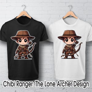 Chibi Archer PNG: Lone Ranger-design (digital nedladdning)