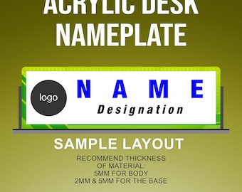 Placa de acrílico para escritorio / Letrero de mesa / SVG, DXF, EPS, AI, CDR / Descarga digital