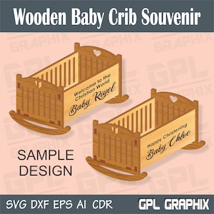 Holz Baby Krippe Souvenir - Laser Schnitt Muster - Ai, Dxf, Eps, svg & Cdr Datei