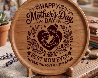 Happy Mother's Day Best Mom Ever Design - Ai, Eps, Dxf, Png, Svg, Cdr - Digital Download