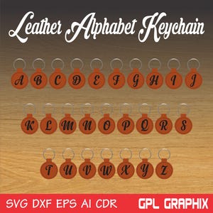 Leather Alphabet Keychain | Laser Cut Pattern | Svg, Dxf, Eps, Ai & Cdr | Digital Download