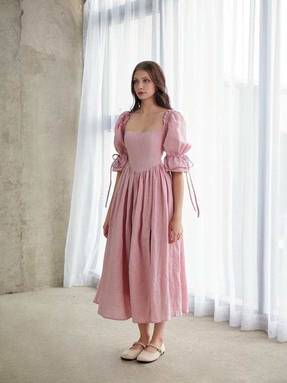 white linen midi dress self-portrait - White Linen Lace Insert Midi Dress