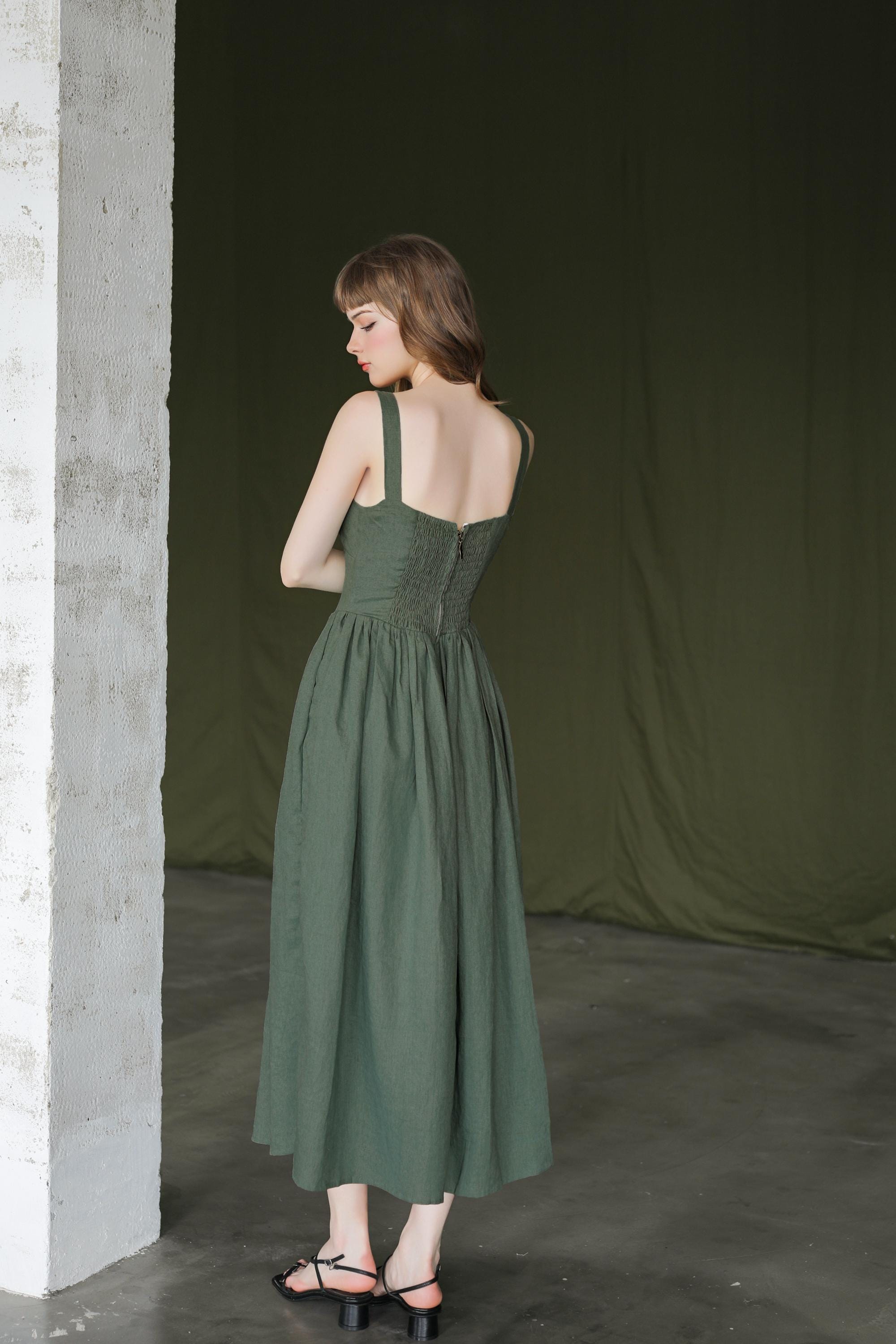 Maeve in Sage Green - Linen Midi Dress, Corset Dress, Linen Cottage Core  Dress, Women Clothing, Long Linen Dress for Women, Linen Clothing - Etsy  Israel