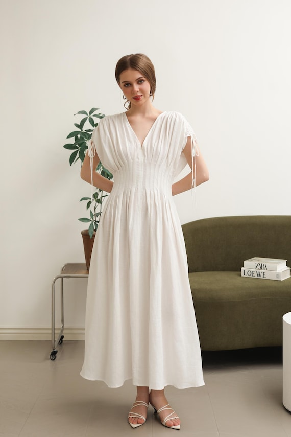 Eva in Ivory - Midi Dress Women Linen Clothes, Linen Wedding Dress, White Linen Dress, Linen Clothing, Women Clothes, Linen Maxi Dress - Etsy Eva in Ivory - Midi Dress Women Linen Clothes, Linen Wedding Dress, White Linen Dress, Linen Clothing, Women Clothes, Linen Maxi Dress - Etsy