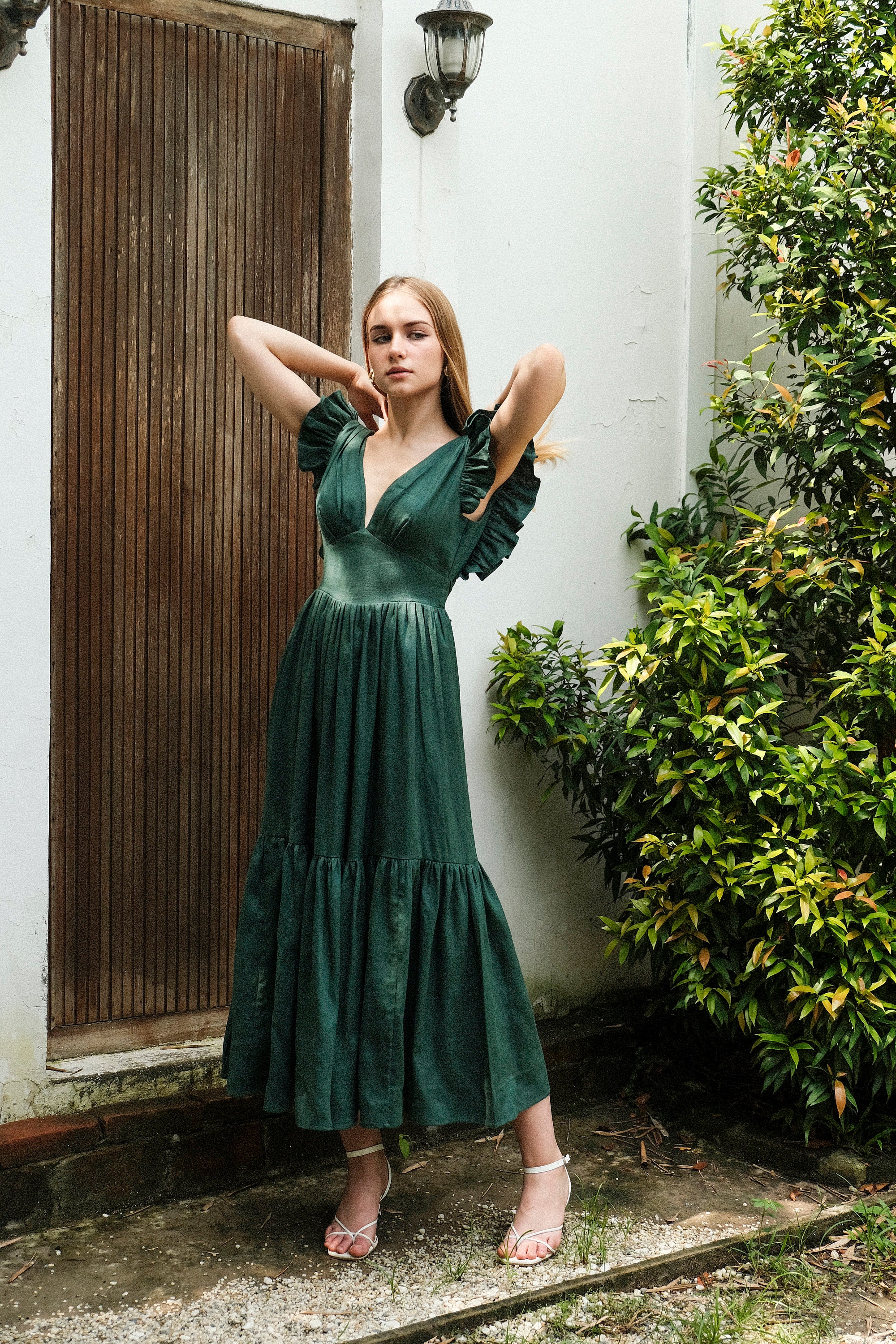 american living green dress Women's Vix Paula Hermanny Amerie Long Dress - Oceana