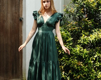 Erin in Emerald Green - Linen Maxi Dress, Backless Boho Maxi Dress, Women  Dress, Holiday Dress, Emerald Dress, Women Clothes, Gift for Her - Etsy