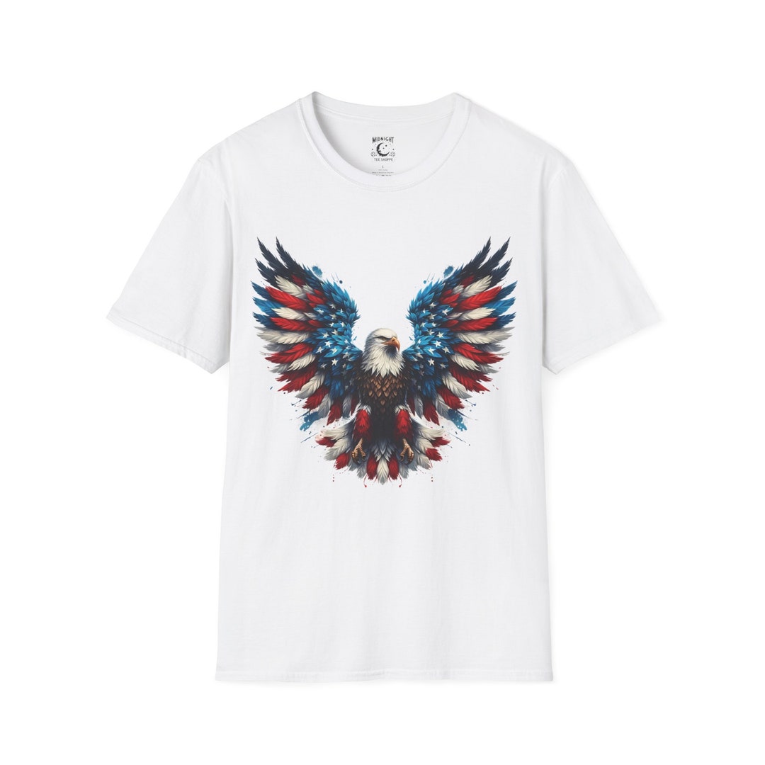 4th of July Independence Day American Eagle Patriotic Unisex Softstyle ...