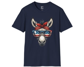 4th of July Independence Day Donkey Mule Patriotic Unisex