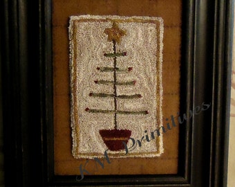 FEATHER TREE Christmas Punch Needle Digital Pattern
