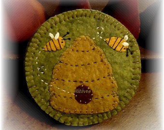 BEE SKEP Alfombrillas para tazas Apliques Patten digital